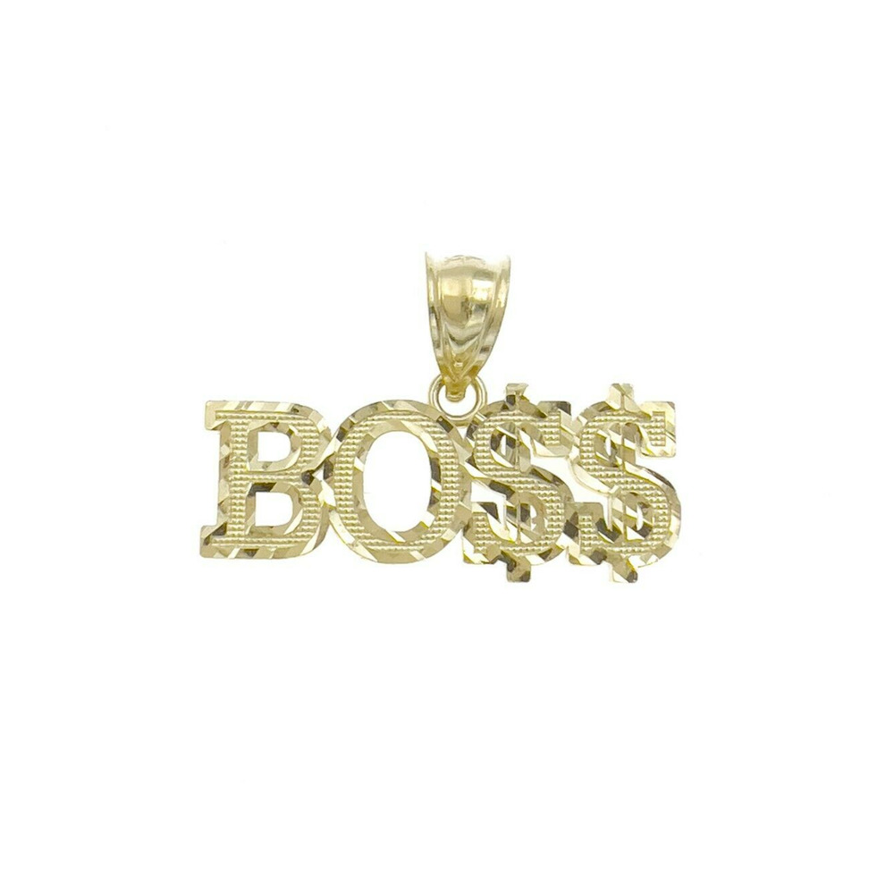BOSS Pendant Charm Dollar Sign 10k Yellow Gold